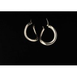 Boucles d'oreilles large créole argent