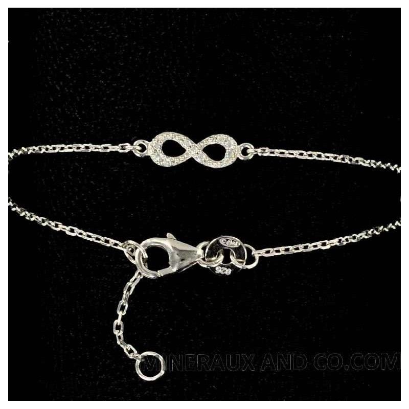 Bracelet mini infini argent zirconium.