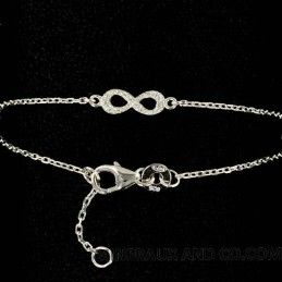 Bracelet mini infini argent zirconium.