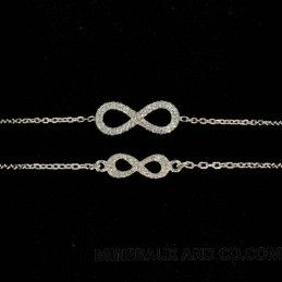 Bracelet mini infini argent zirconium.