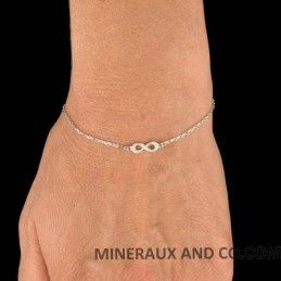Bracelet mini infini argent zirconium.