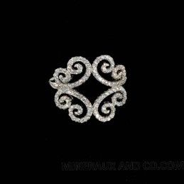 Bague argent motif fleur zirconium.