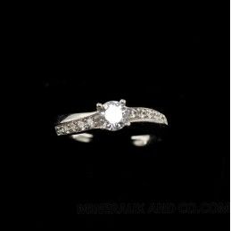 Bague solitaire zirconium argent rhodié 925