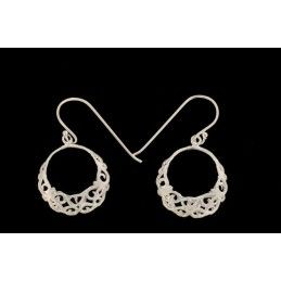 Boucles d'oreilles panier dentelle argent 925