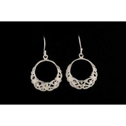 Boucles d'oreilles panier dentelle argent 925