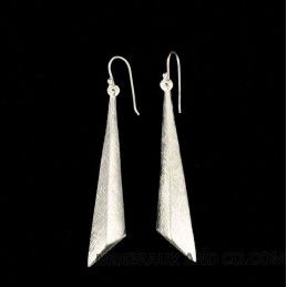 Boucles d'oreilles flèche argent brossé 925.