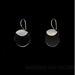 Boucles d'oreilles onyx noir et argent 925.