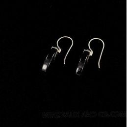 Boucles d'oreilles onyx noir et argent 925.