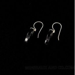 Boucles d'oreilles onyx noir et argent 925.