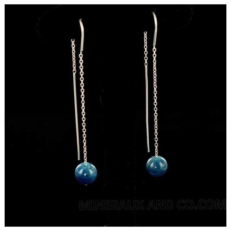 Boucles d'oreilles chaînettes et apatite