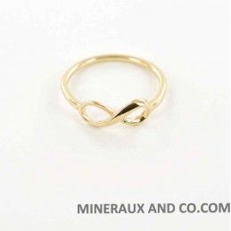 Bague symbole infini plaqué or.