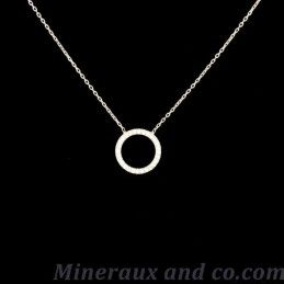 Collier cercle argent de zirconium