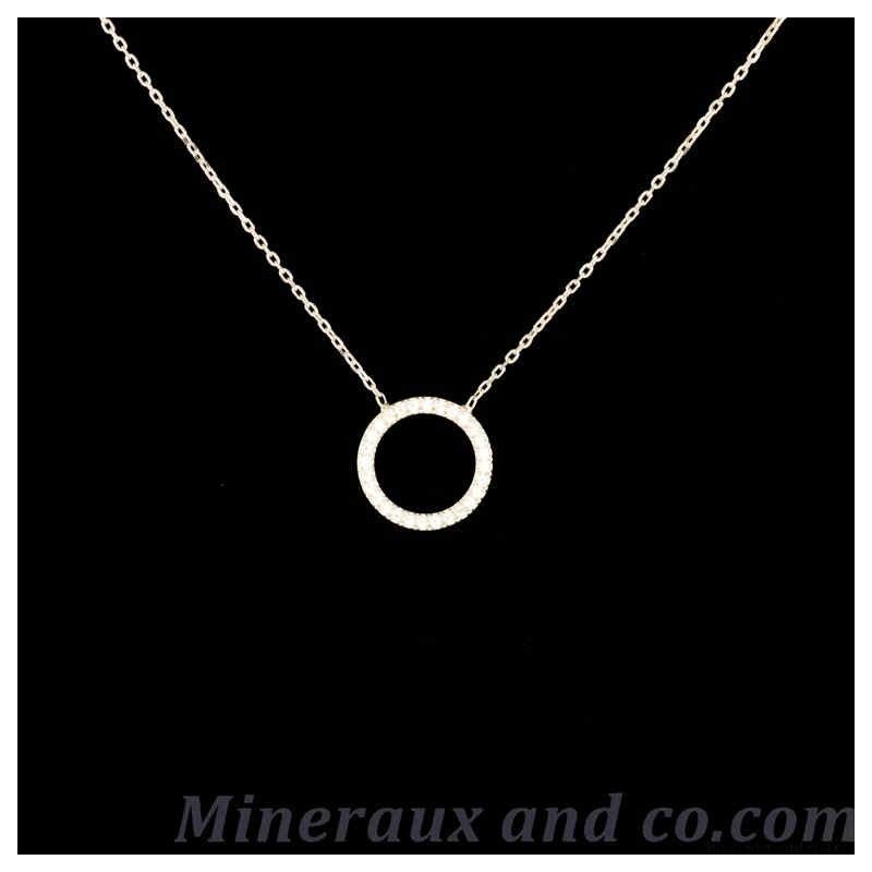 Collier cercle argent de zirconium