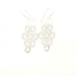 Boucles d'oreilles miroir argent.