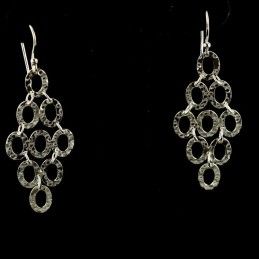 Boucles d'oreilles miroir argent.