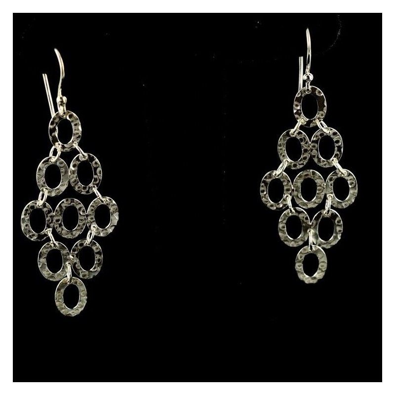 Boucles d'oreilles miroir argent.