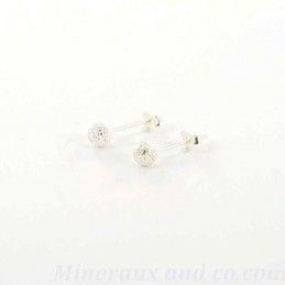 Boucles d'oreilles clous boules en argent.