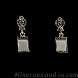 Boucles d'oreilles marcassite et argent.