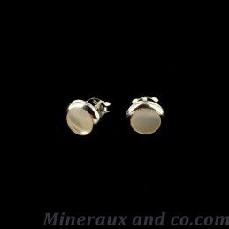 Boucles d'oreilles bouton nacre et argent 925.