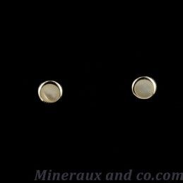 Boucles d'oreilles bouton nacre et argent 925.