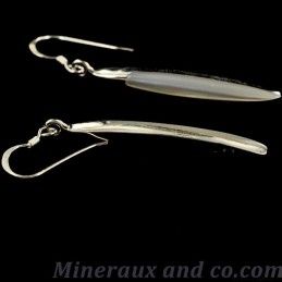 Boucles d'oreilles ailes de fée nacre et argent