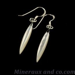 Boucles d'oreilles ailes de fée nacre et argent