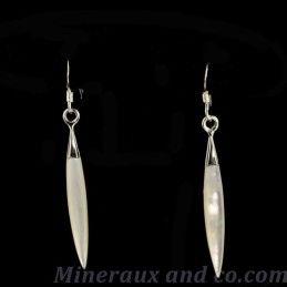 Boucles d'oreilles ailes de fée nacre et argent