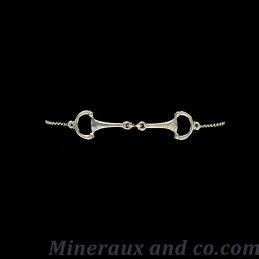 Bracelet maille mors de cheval argent.