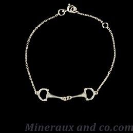 Bracelet maille mors de cheval argent.