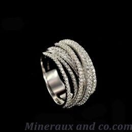 Bague multi-anneaux mêlés argent