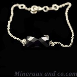 Bracelet argent et onyx.