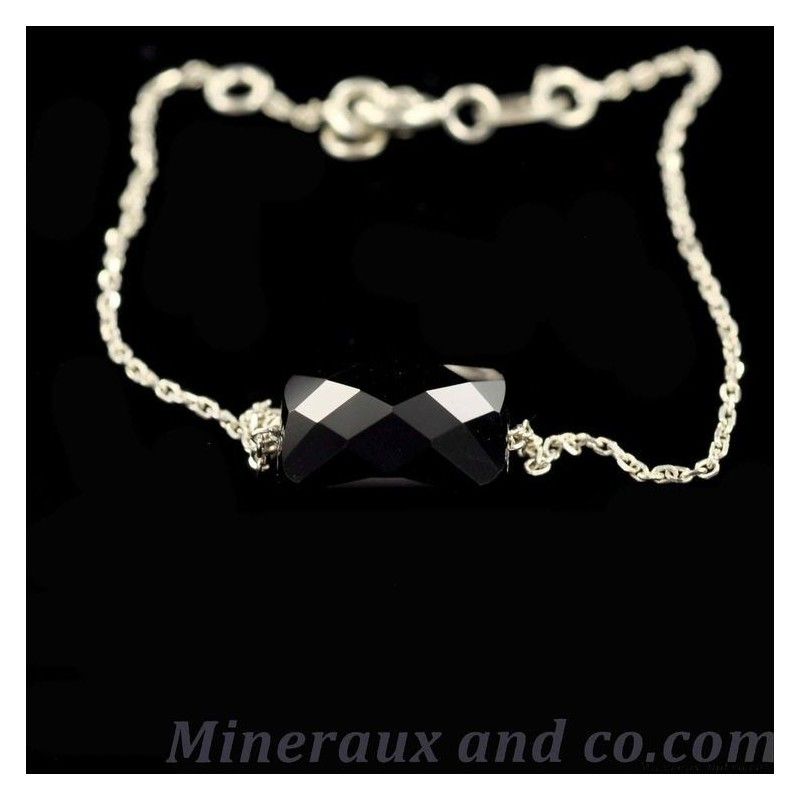 Bracelet argent et onyx.