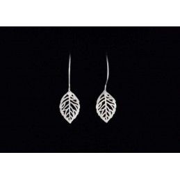 Boucles d'oreilles argent 925 feuille