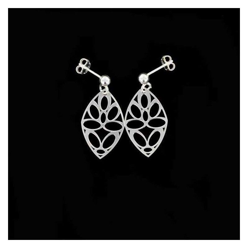 Boucles d'oreilles ovales argent 925.