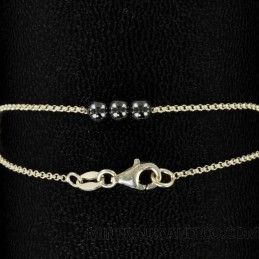 Bracelet trois perles hématite et argent 925