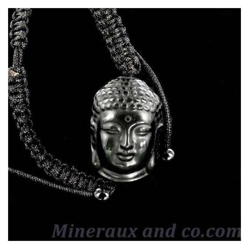 Bracelet bouddha obsidienne oeil céleste.