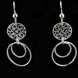 Boucles d'oreilles cercles mobiles argent 925