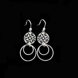 Boucles d'oreilles cercles mobiles argent 925