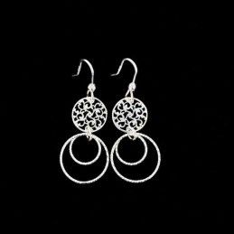 Boucles d'oreilles cercles mobiles argent 925