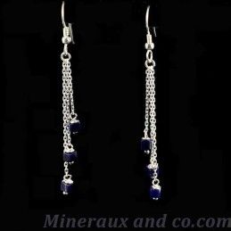 Boucles d'oreilles pendantes lapis-lazuli.