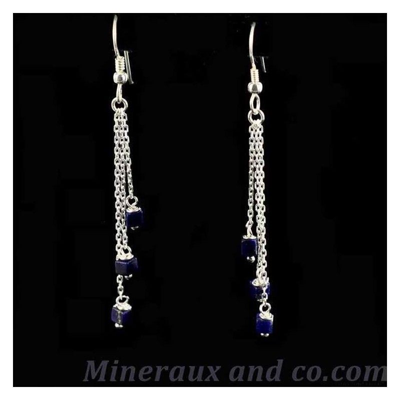 Boucles d'oreilles pendantes lapis-lazuli.