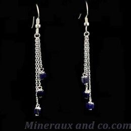 Boucles d'oreilles pendantes lapis-lazuli.