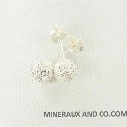 Boucles d'oreilles tige boule 6mms argent 925.