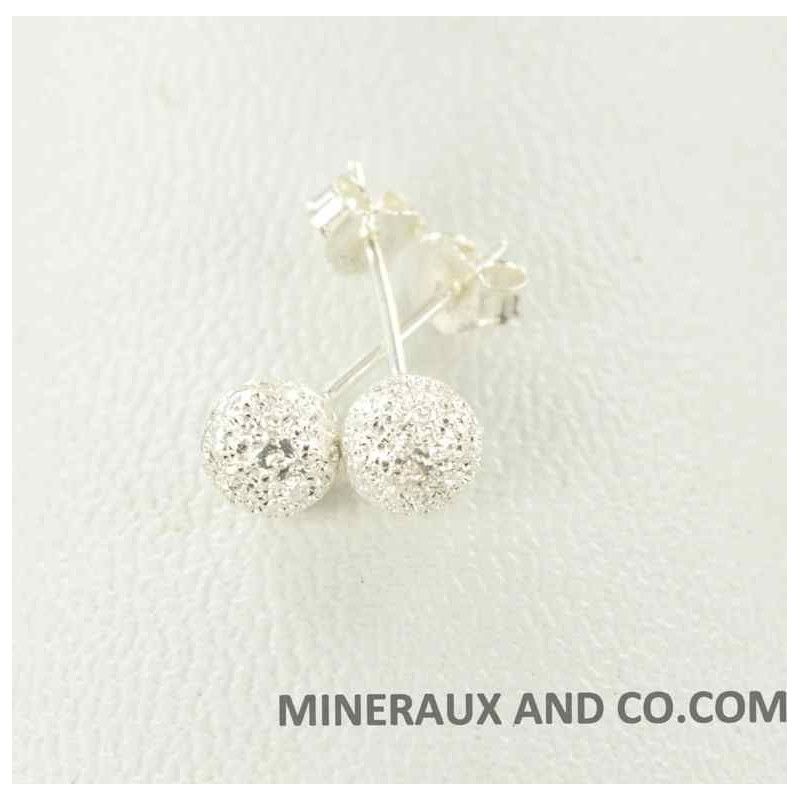 Boucles d'oreilles tige boule 6mms argent 925.