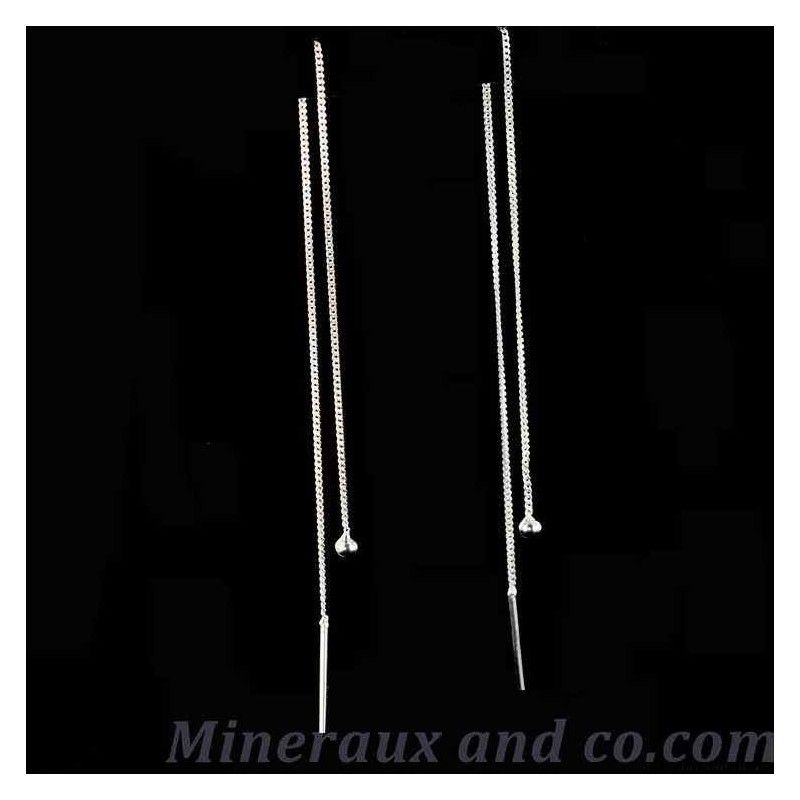 Boucles d'oreilles longue argent