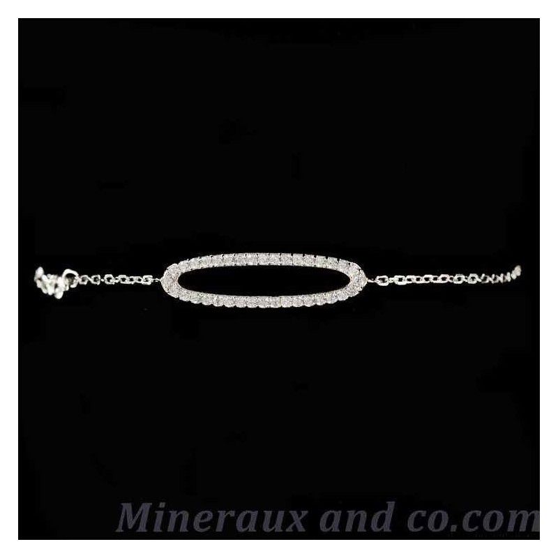 Bracelet ovale serti zirconium. Bracelet ovale serti zirconium.