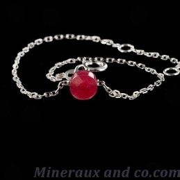 Bracelet chaine argent 925 et rubellite.