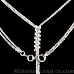 Collier chaînettes brillantes argent 925