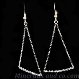 Boucles d'oreilles argent chaîne triangle