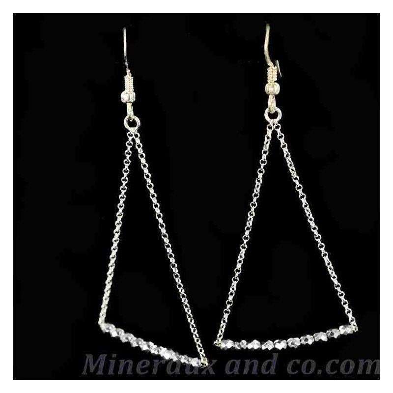 Boucles d'oreilles argent chaîne triangle